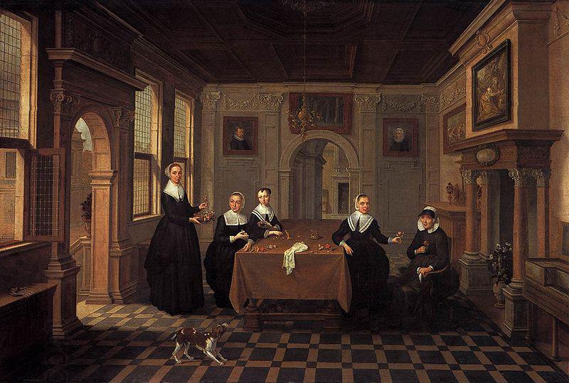 Bartholomeus van Bassen Five ladies in an interior China oil painting art